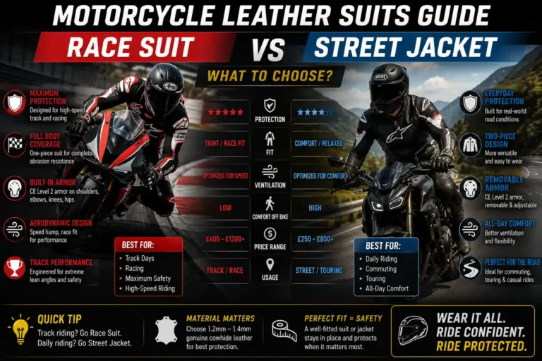 Motorcycle Leather Suits Guide — Race Suit vs Street Jacket, What to Choose